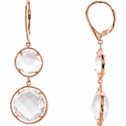 69536:100:P Clear Quartz Lever Back Earrings