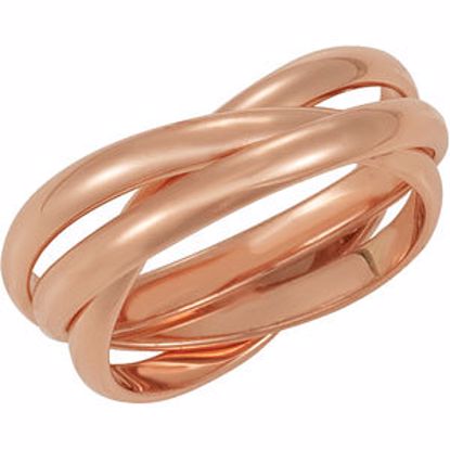 5620:1020:P 14kt Rose 2.5mm 3-Band Rolling Ring Size 7