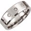 COR219D:095:P Cobalt .25 CTW Diamond Satin & Polished Beveled Edge Band Size 9.5
