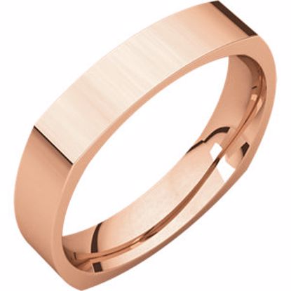 SQR5.5:48425:P 14kt Rose 4mm Square Comfort Fit Band