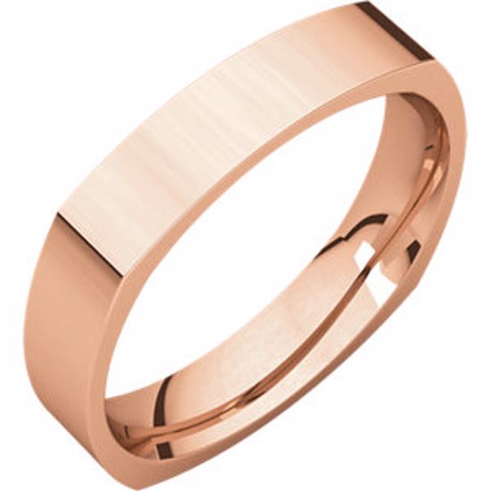 SQR5.5:48425:P 14kt Rose 4mm Square Comfort Fit Band