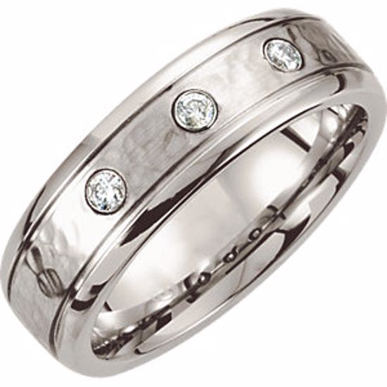COR218D:0105:P Cobalt 7mm .15 CTW Satin Finish Band Size 10.5