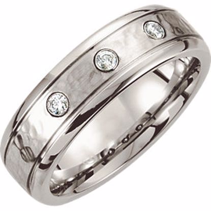 COR218D:0125:P Cobalt 7mm .15 CTW Satin Finish Band Size 12.5