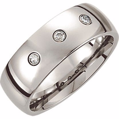 COR216D:090:P Cobalt 8mm .15 CTW Diamond Domed Band Size 9