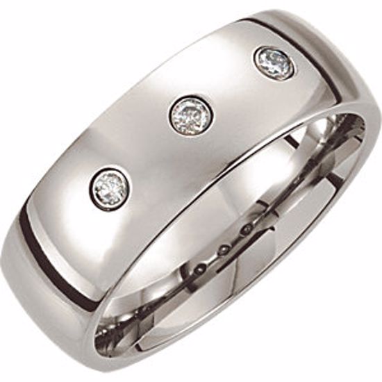 COR216D:012:P Cobalt 8mm .15 CTW Diamond Domed Band Size 12