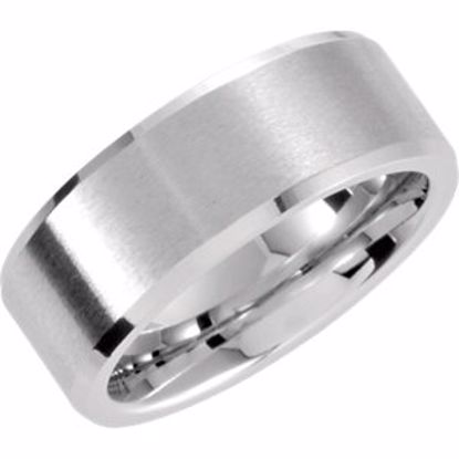 COR221:080:P Cobalt 8mm Rounded Satin & Polished Band Size 8 
