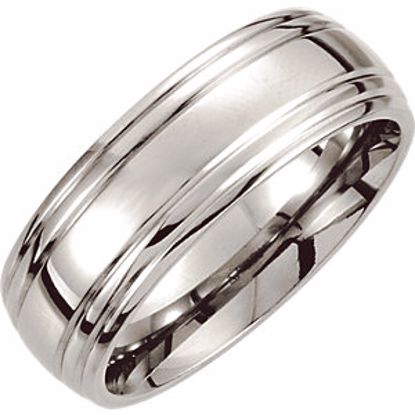 COR236:080:P Cobalt 8mm Grooved & Domed Band Size 8