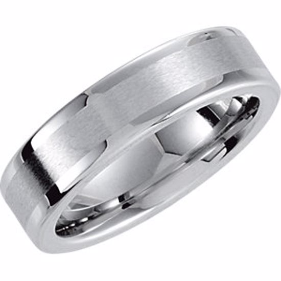 COR228:070:P Cobalt 6mm Satin Finish Flat Band Size 7