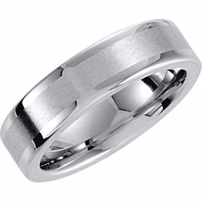 COR228:0125:P Cobalt 6mm Satin Finish Flat Band Size 12.5