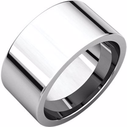 FIR15:675:P Sterling Silver 10mm Flat Band