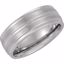 COR233:0105:P Cobalt 8mm Satin & Ridged Band Size 10.5