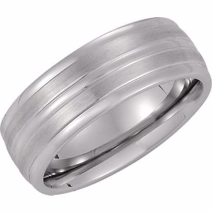 COR233:011:P Cobalt 8mm Satin & Ridged Band Size 11