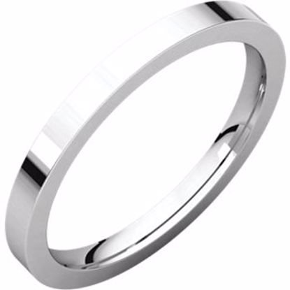 FIR7.5:665:P Sterling Silver 2mm Flat Band