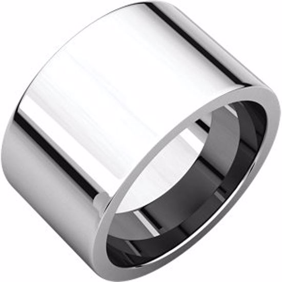 FIR11.5:220:P Sterling Silver 12mm Flat Comfort Fit Band