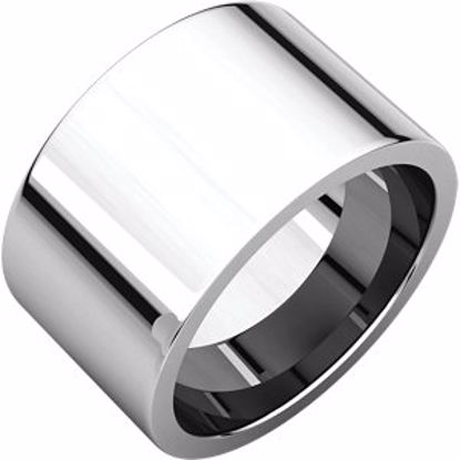 FIR8:619:P Sterling Silver 12mm Flat Band