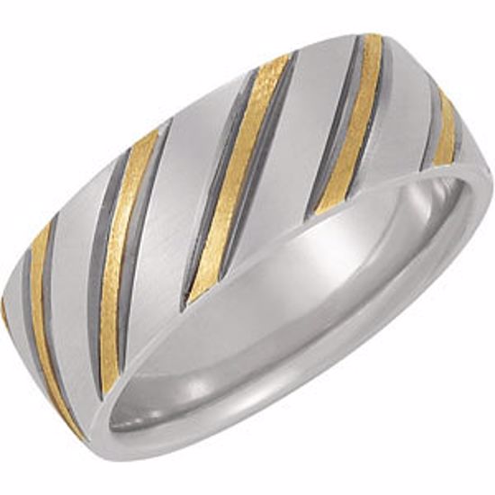 51109:111:P Comfort-Fit Precious Bond® Sterling & Karat Gold Band