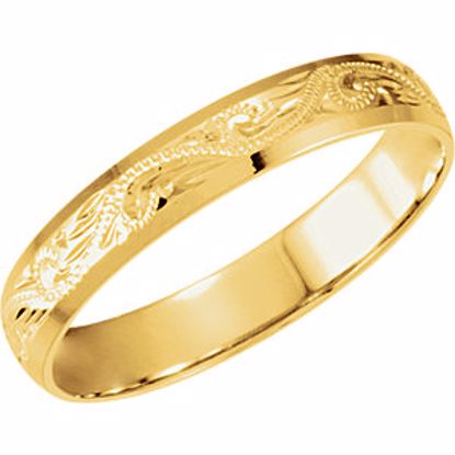 51097:106:P 14kt Yellow 3mm Comfort Fit Hand-Engraved Band 8