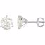 23679:102:P 14kt White 6.5mm Round Forever Classic™ Moissanite Earrings with Threaded Post