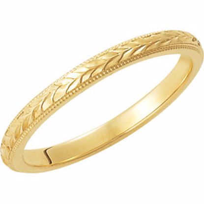 51098:104:P 14kt Yellow 2mm Hand-Engraved Band Size 7