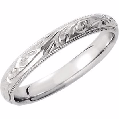 51099:104:P 14kt White 3mm Comfort-Fit Band Size 7