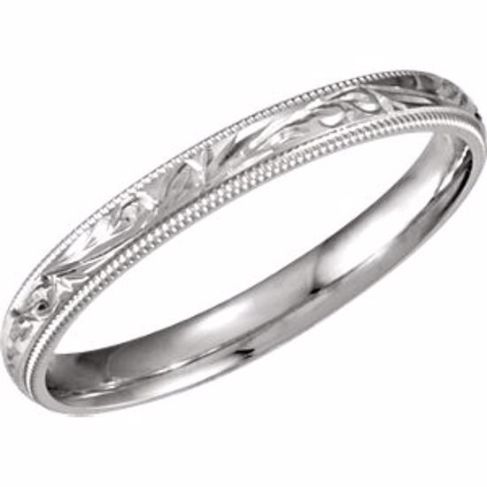 51099:108:P 14kt White 3mm Comfort-Fit Band Size 9