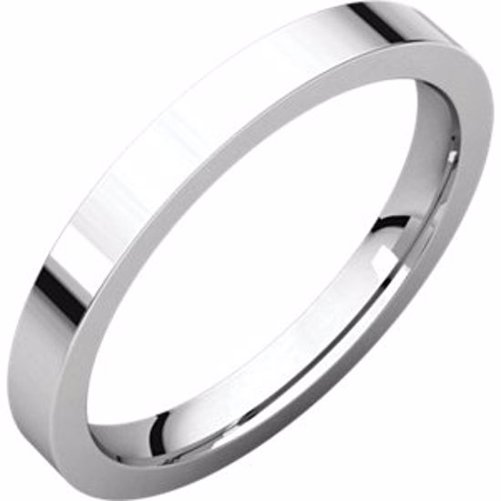 FIR7:103:P Platinum 2.5mm Flat Comfort Fit Wedding Band