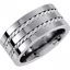 COR235:085:P Cobalt 10mm Band with Sterling Silver Cable Inlay Size 8.5