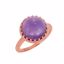 71560:1024:P 14kt Rose Amethyst Crown Design Cabochon Ring