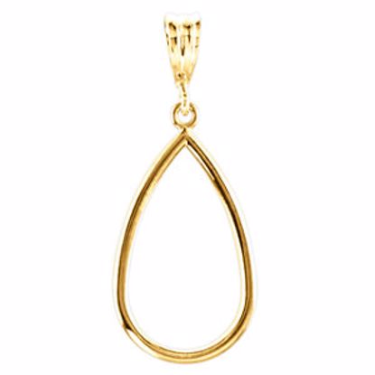 85280:102:P 14kt Yellow 21x12.75mm Teardrop Pendant