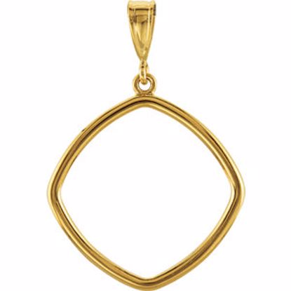 85282:102:P 14kt Yellow 21x21mm Square Pendant