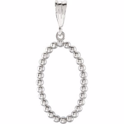 85290:102:P Beaded Oval Silhouette Pendant