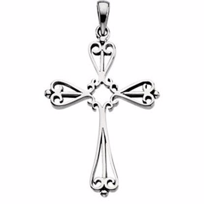R80070:76047:P 10kt White 33x25mm Cross Pendant Mounting
