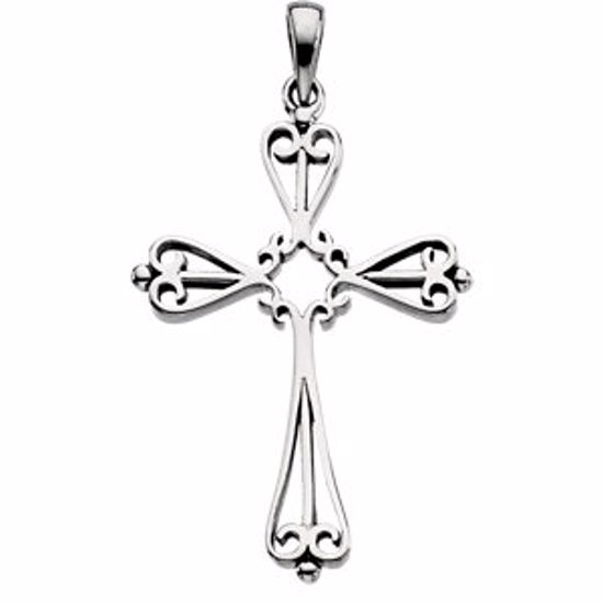 R80070:76047:P 10kt White 33x25mm Cross Pendant Mounting
