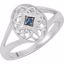 69718:101:P Sterling Silver 2mm Round Sapphire Ring Size 7