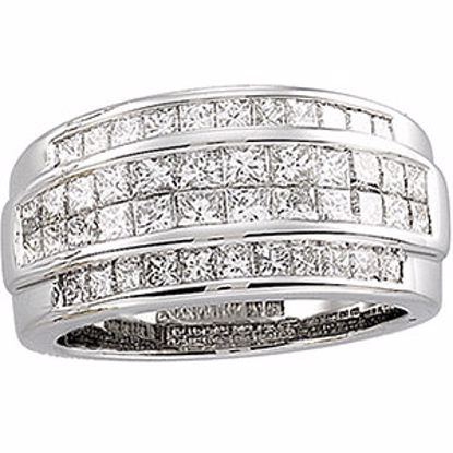 61238:246250:P 14kt White 2 CTW Diamond Invisible Set Ring Size 9