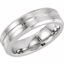 COR205:1011:P Cobalt 6mm Grooved Beveled Band with Polished & Satin Finish Size 11