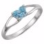 19395:1740:P Sterling Silver Bfly® March CZ Birthstone Ring