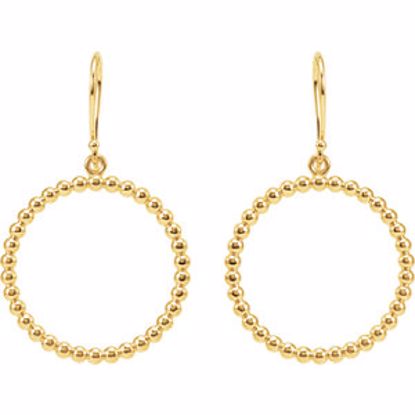85420:101:P 14kt Yellow Circle Shaped Beaded Design Earrings