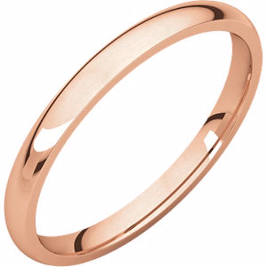 IRL4:607:P 14kt Rose 2mm Light Comfort Fit Band