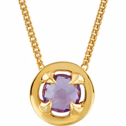 69698:1020:P 18kt Vermeil Amethyst 16-18" Necklace with Box