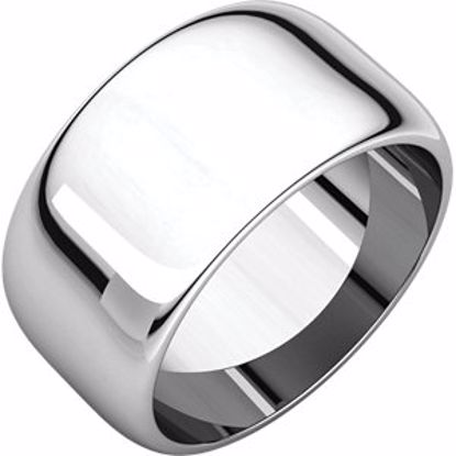 HR9:63654:P Sterling Silver 10mm Half Round Band