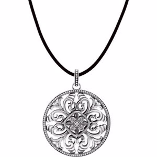 85301:104:P Sterling Silver Filigree 18" Necklace