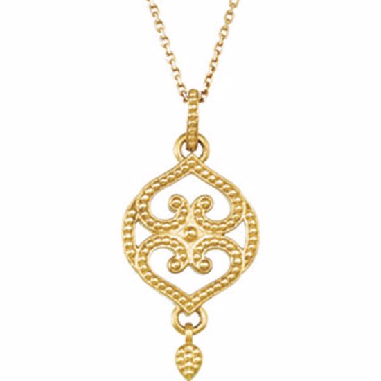 85345:109:P 14kt Yellow Granulated Design 18" Necklace