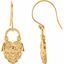 85384:104:P 14kt Yellow Vintage-Inspired Heart Design Earrings