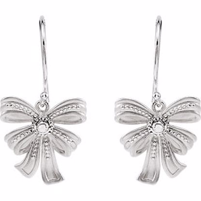 85369:104:P Sterling Silver Vintage-Inspired Bow Design Earrings