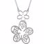 85363:1004:P Sterling Silver Floral & Butterfly 18" Necklace