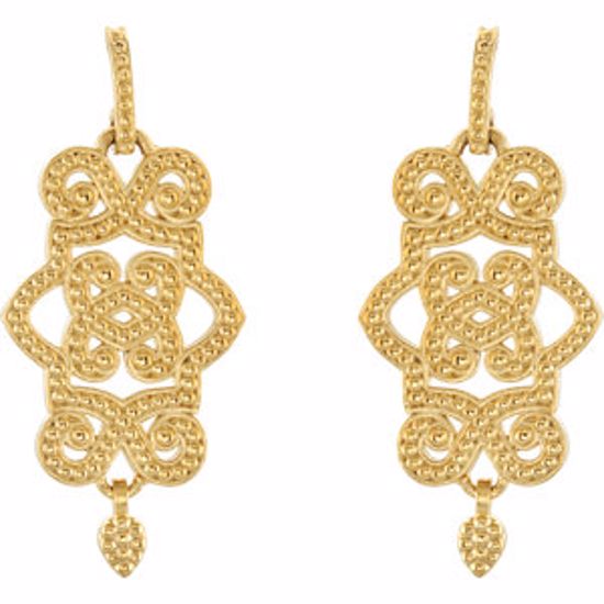 85325:108:P 14kt Yellow Granulated Design Earrings with Backs