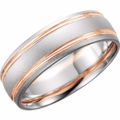 50240:254589:P 14kt White & Rose 7mm Band Size 10.25