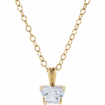 190041:11500:P 14kt Yellow April Birthstone 14" Necklace