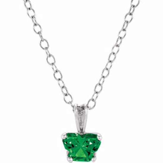 190041:14000:P 14kt White May Birthstone 14" Necklace